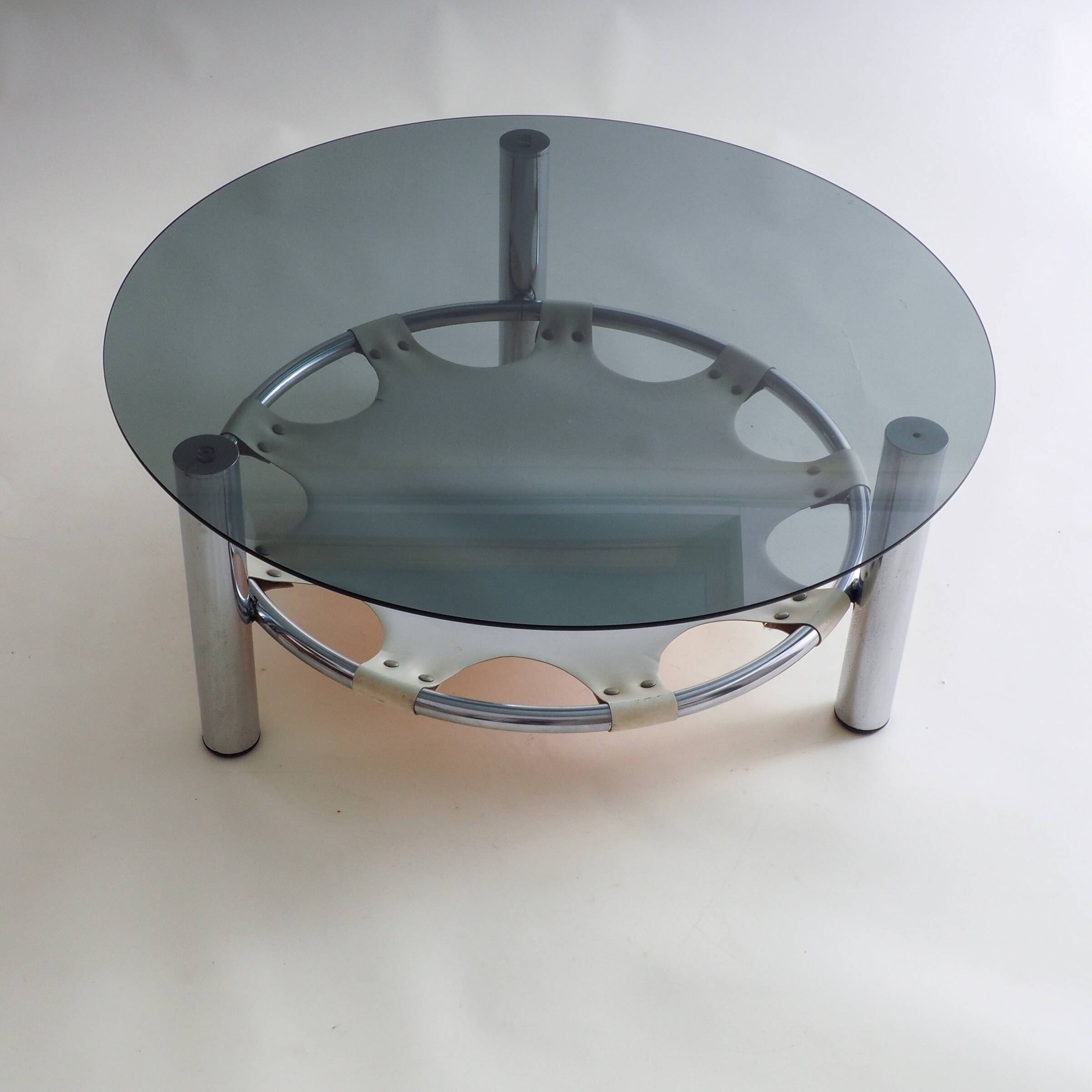 Space Age Glass And Chrome Coffee Table