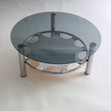 Space Age Glass And Chrome Coffee Table