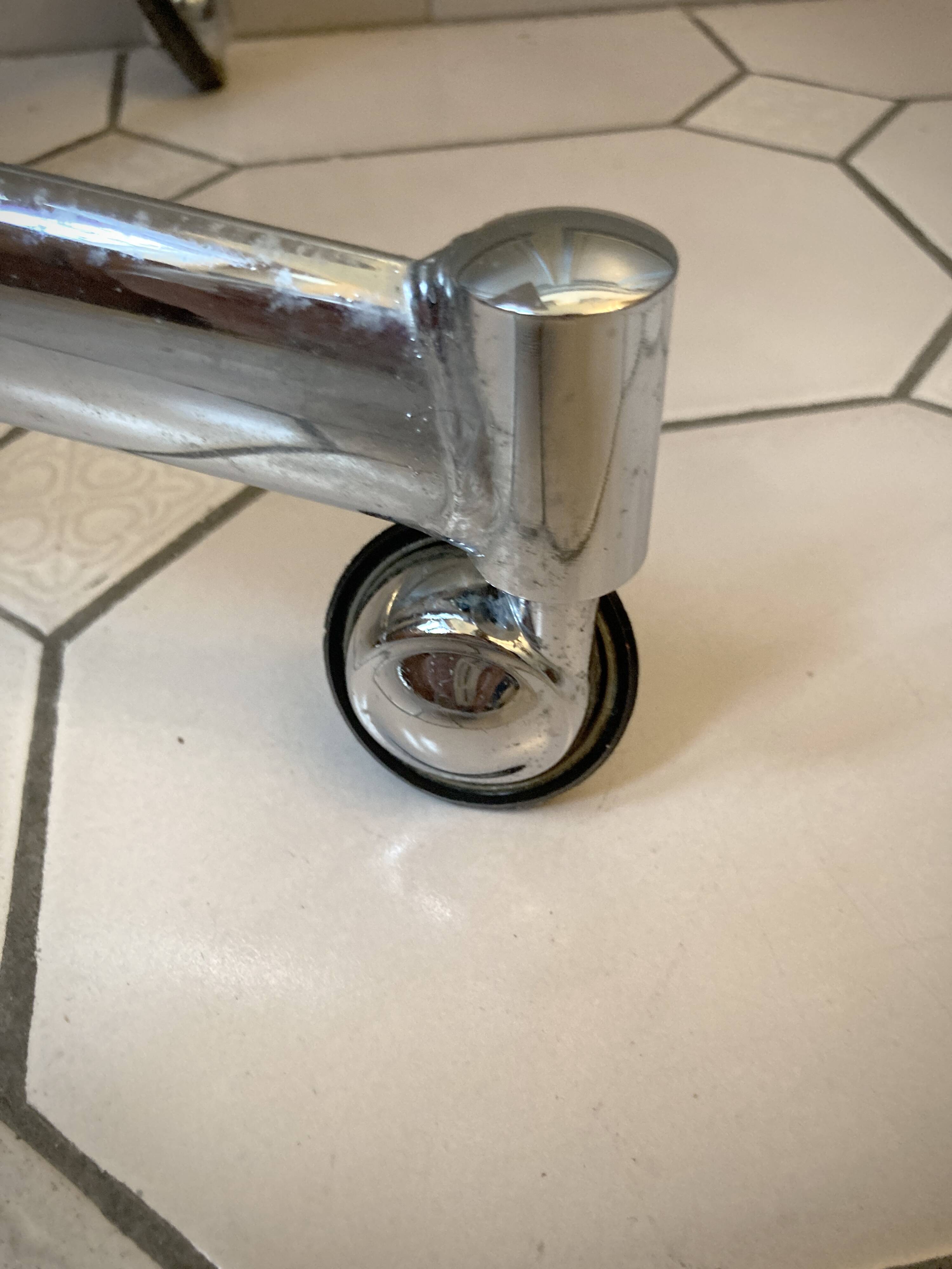 Side furniture with chrome wheels from the 60s