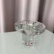 Vintage Scandinavian glass Candle Holder – Clear Pressed Glass – 1970s