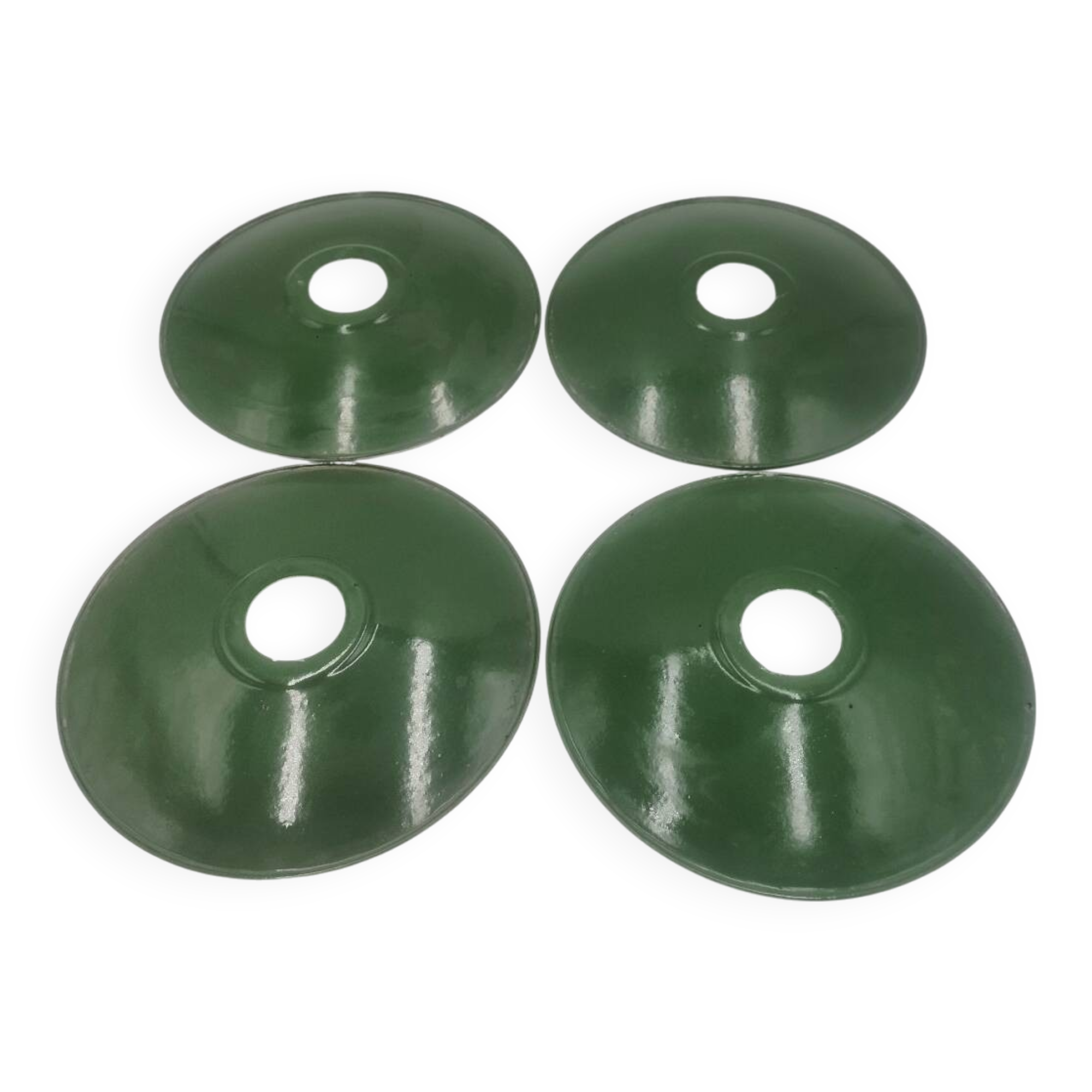 4 enameled sheet metal lampshades