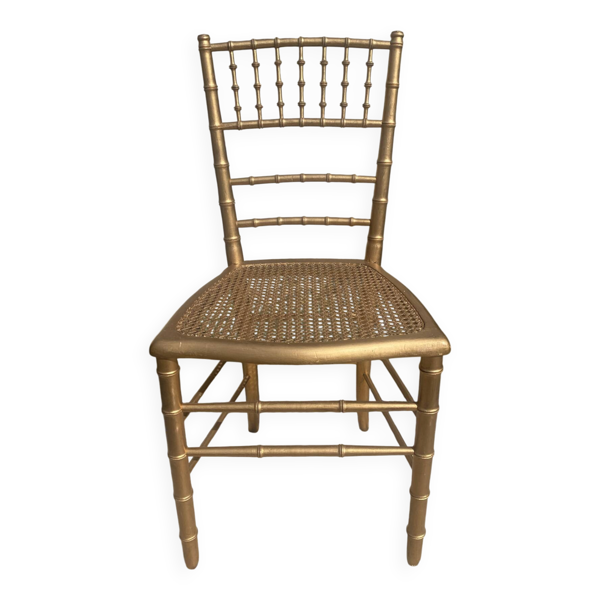 Antique golden bamboo-style chair