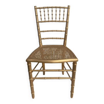 Antique golden bamboo-style chair