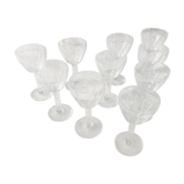 Set of 10 art deco cut glasses