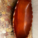 Vintage Red Carved Wooden Bowl / Pocket Dish - 41 / 25 / H 8 cm