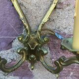 Pair of crystal stamps Louis XV golden bronze