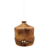 Small ceramic pendant lamp, Danish, from the 1970s–80s, in earth tones.