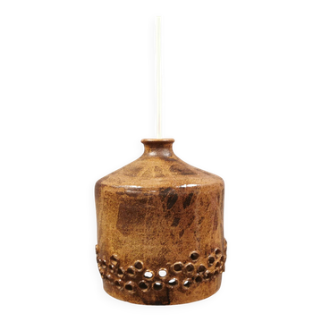 Small ceramic pendant lamp, Danish, from the 1970s–80s, in earth tones.
