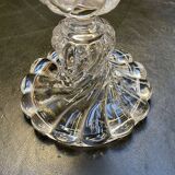 Baccarat crystal lantern with engraved foliage decoration.