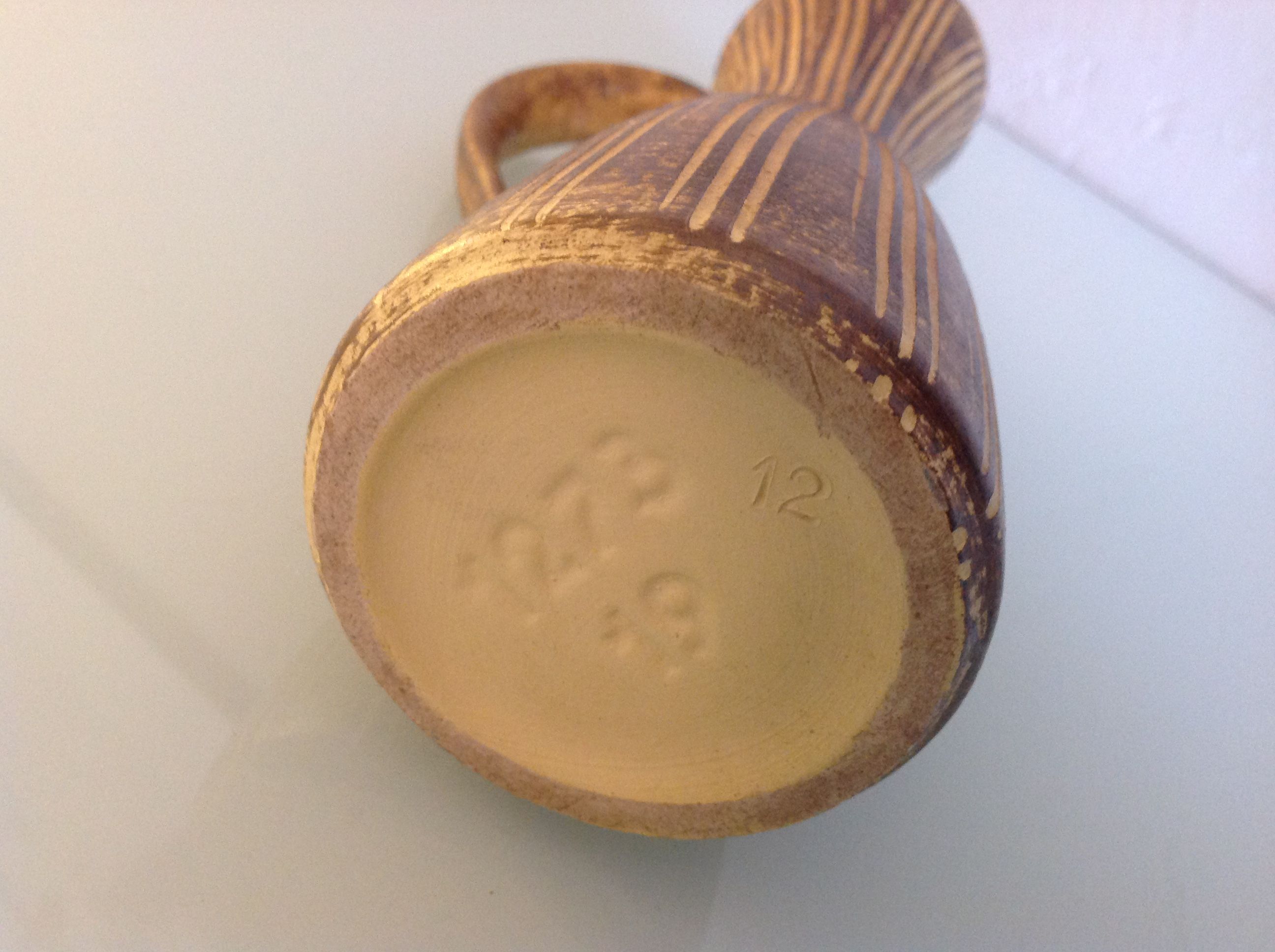 Soliflore vase in cermal Fat Lava beige by Dumler - Beiden / vintage 60-70