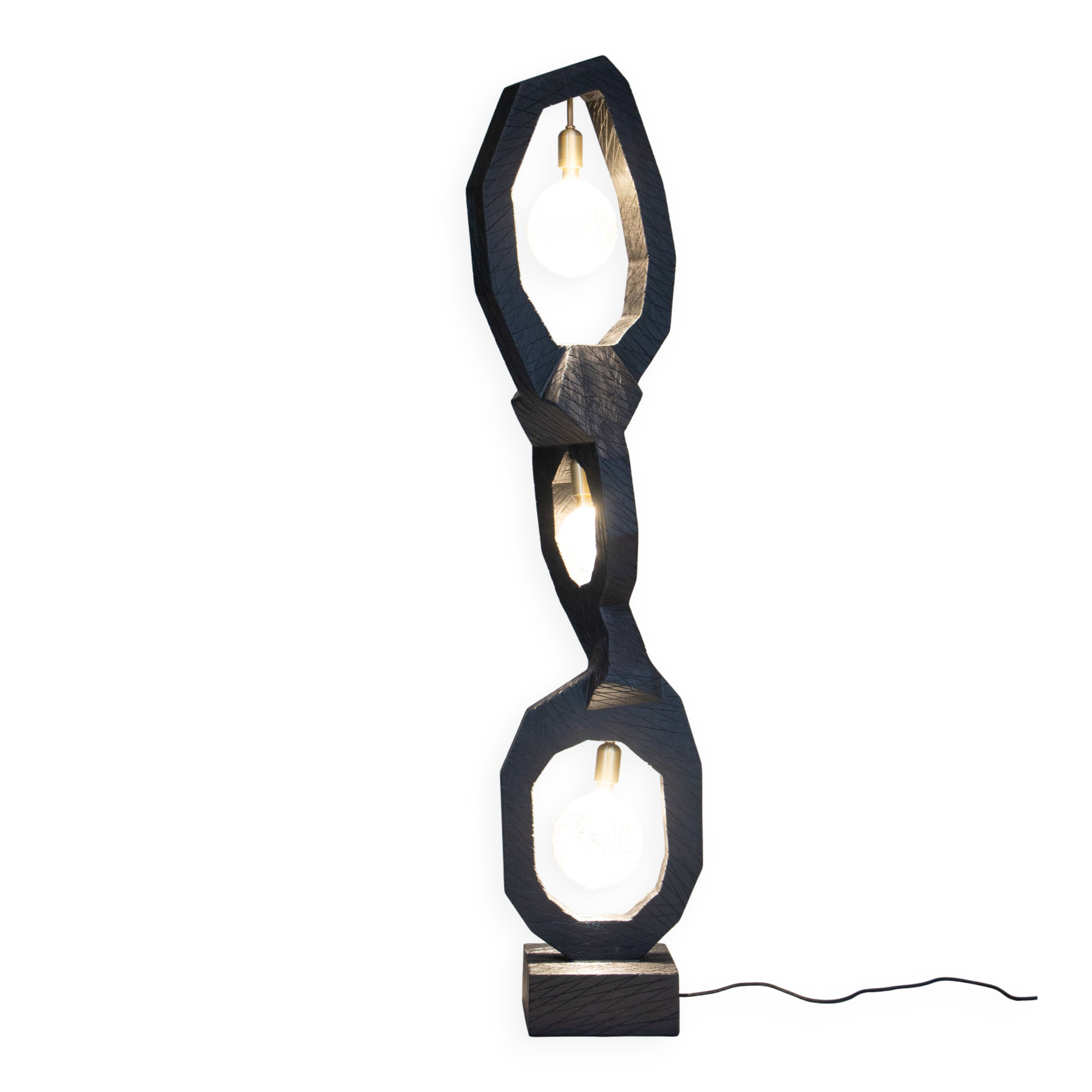 Bespoke Mid-Century Modern Light Solid Wood Floor Lamp TRINITY by Flowlight