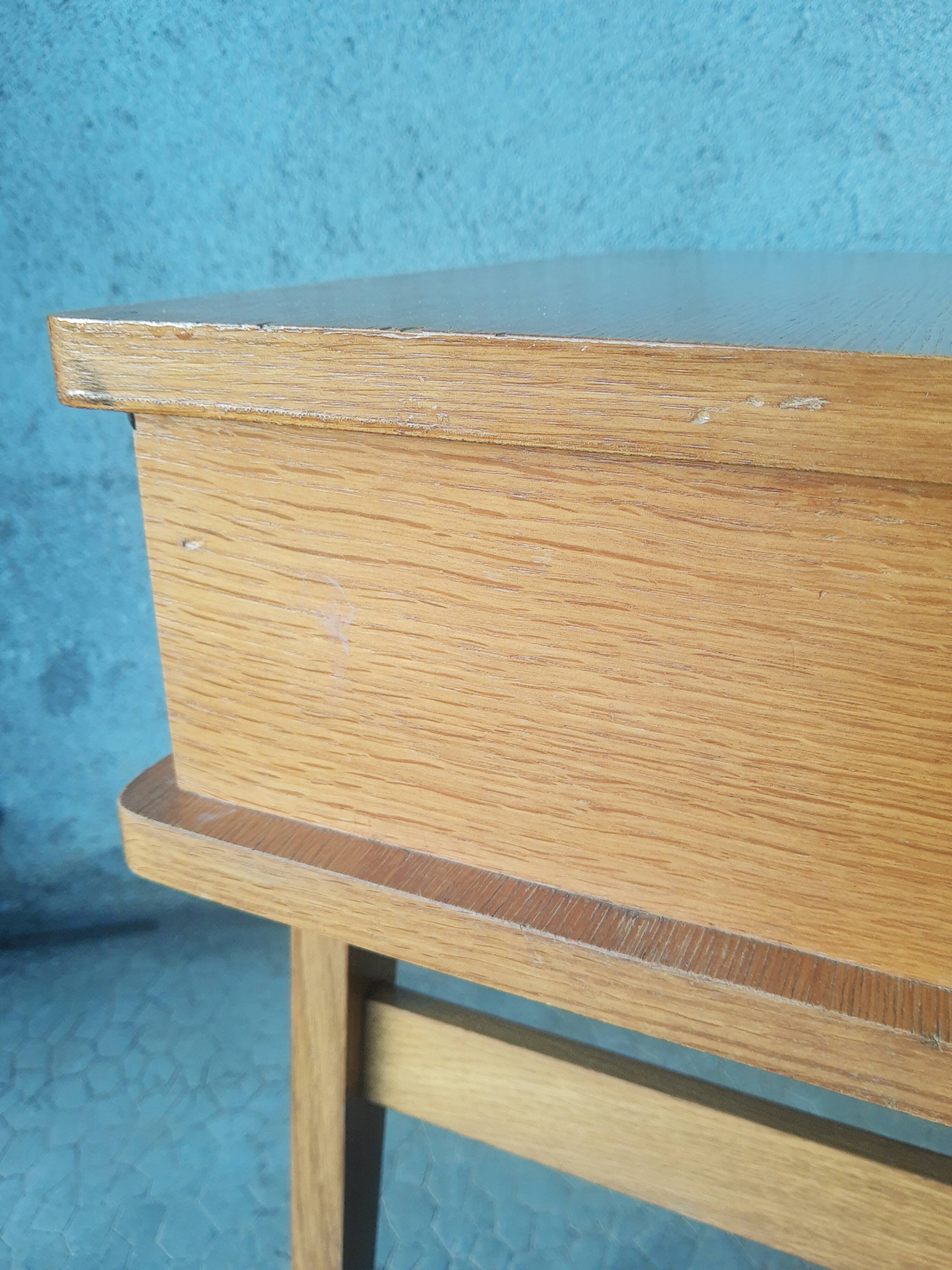 Vintage wooden compass foot bedside table