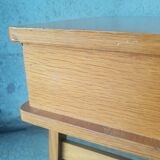 Vintage wooden compass foot bedside table