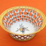 Openwork basket Faience Malicorne (Sarthe) TE Tessier Emile (1887-1971)