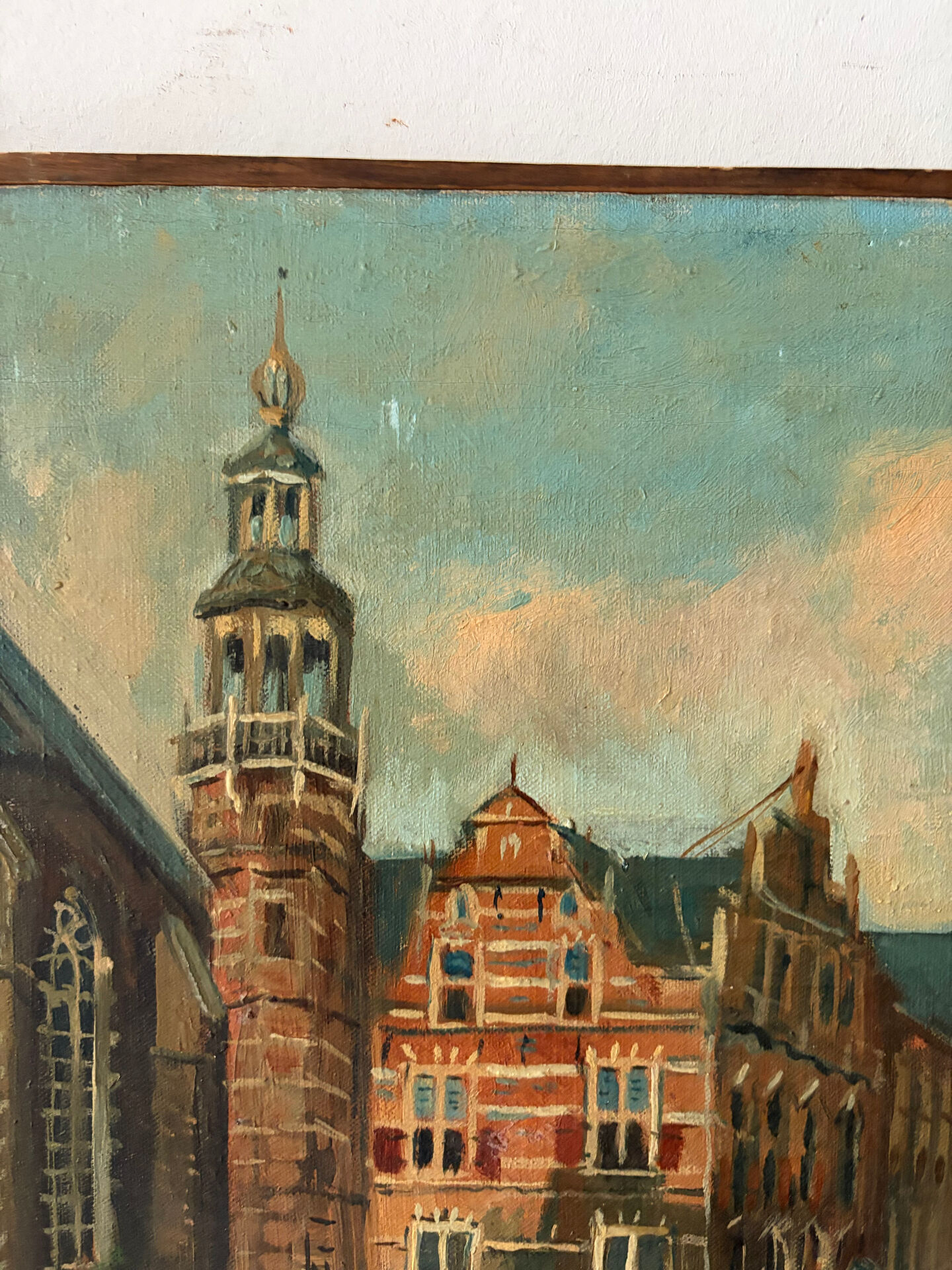 Scene de rue flamande, huile sur toile