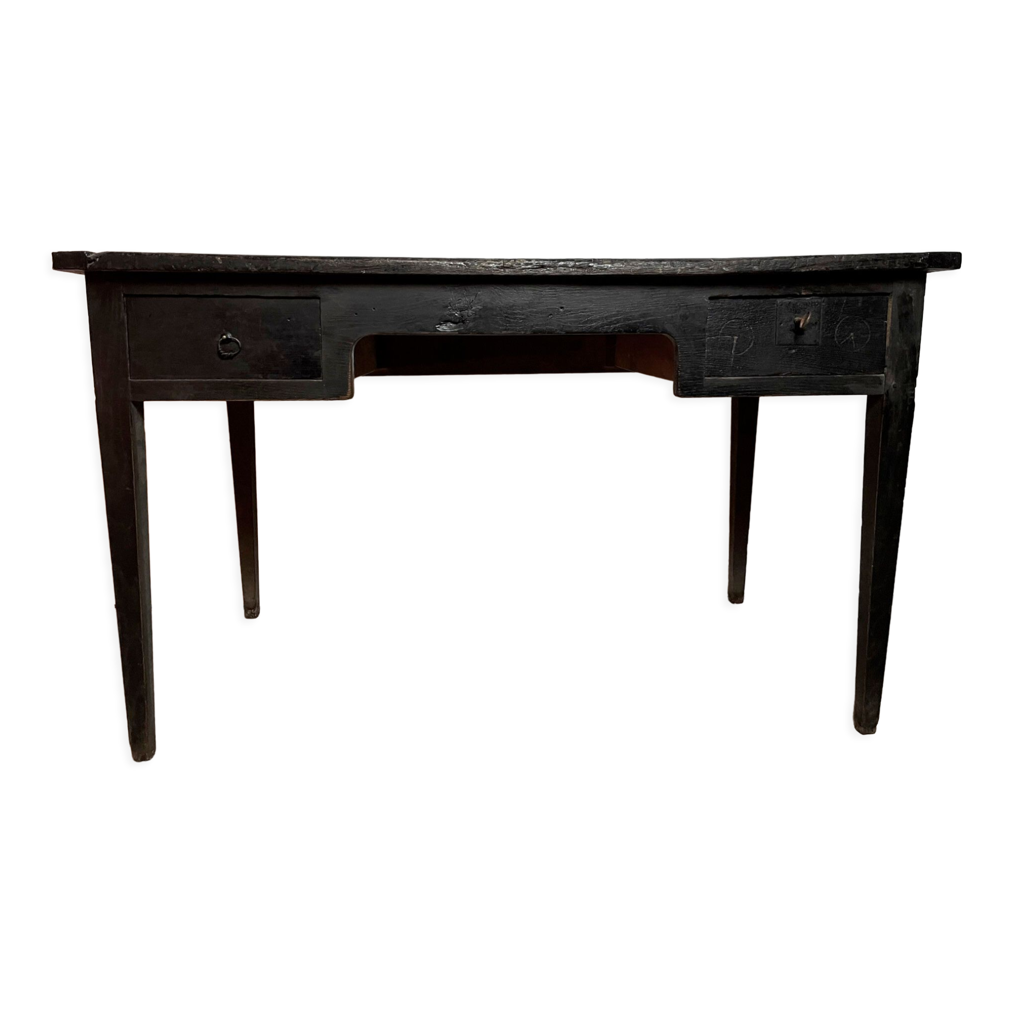 Bureau noir deux tiroirs