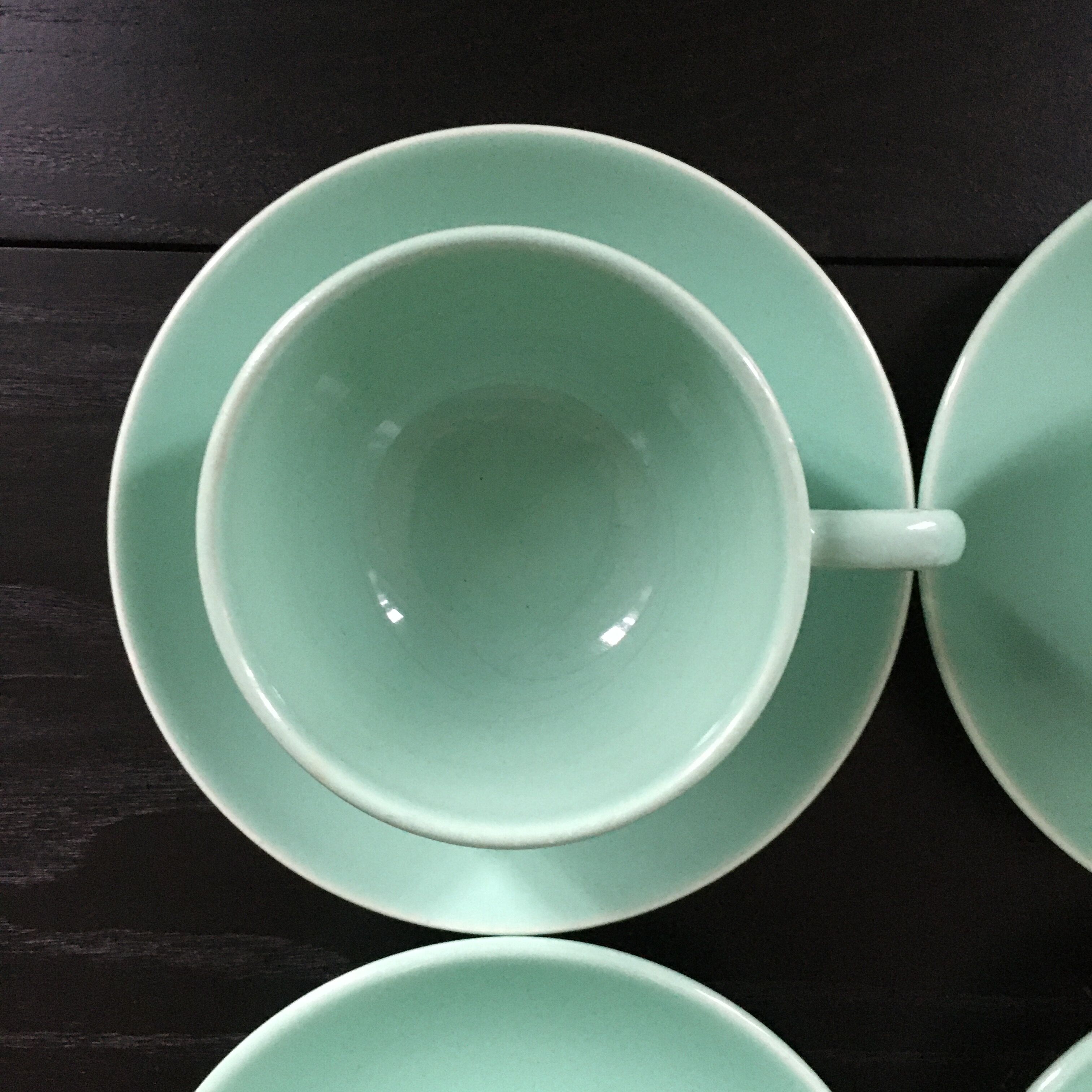 Set of 4 almond green cups