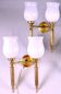 Pair, Neo-Classic Wall Sconces, with Original Tulip Opaline, Maison Jansen France Mid-Century