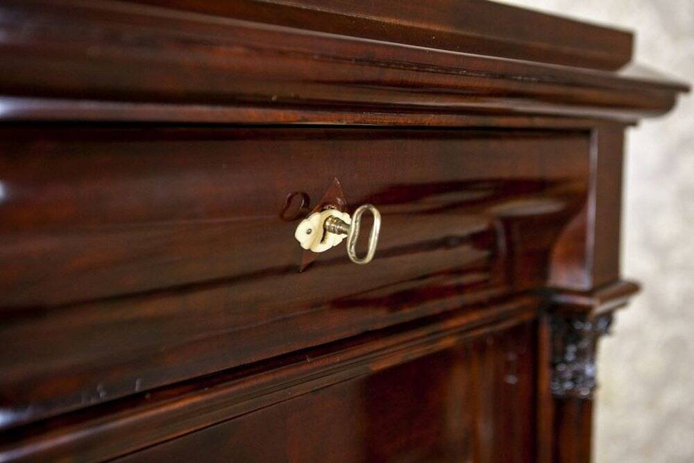 Biedermeier Mahogany Corner Cabinet, 1870