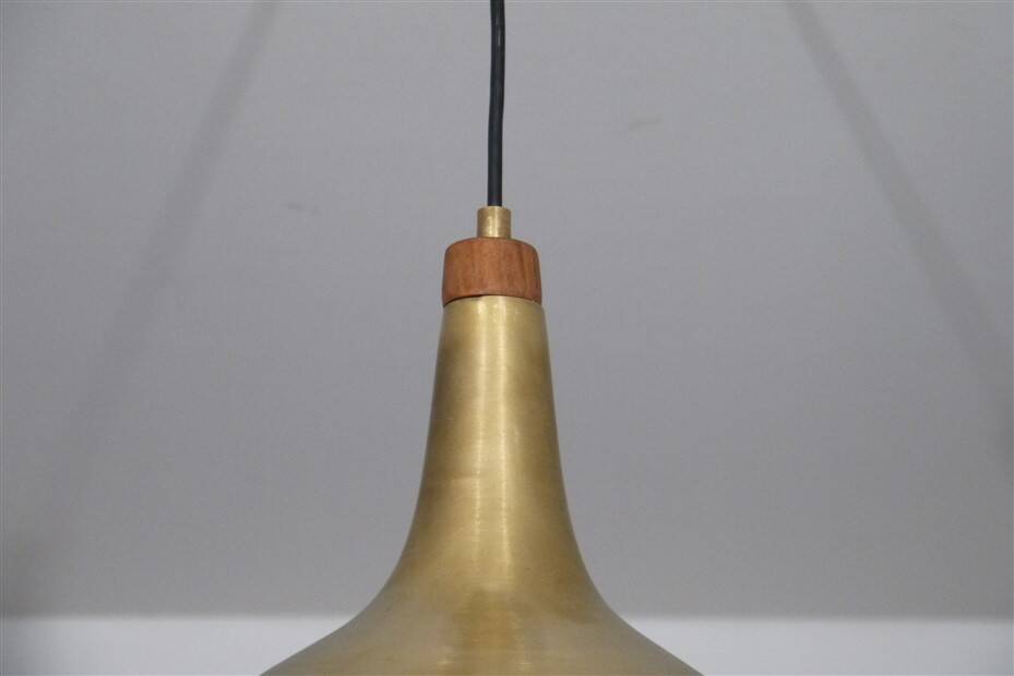 Danish brass and teak pendant lamp 1960