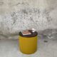 Vintage fabric and teak side table.