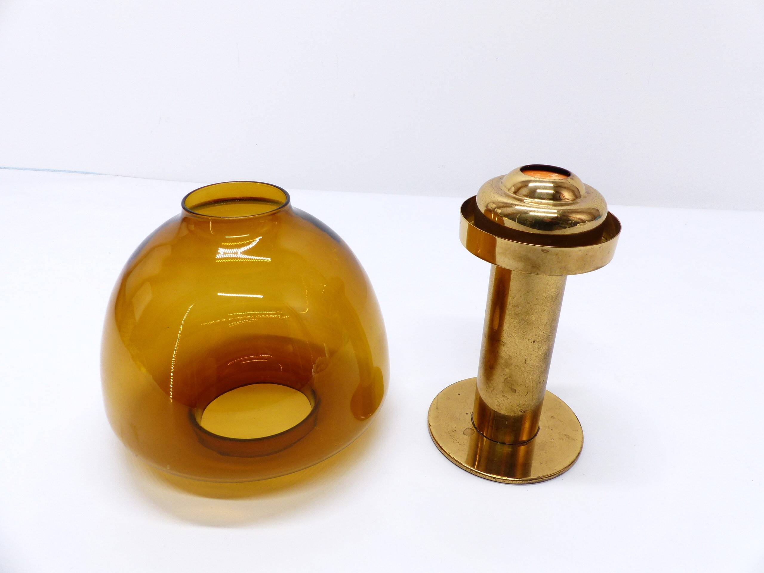 Scandinavian candle holder Hans-Agne Jakobsson Claudia honey L102/27 1960