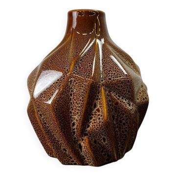 Vase vintage en céramique brune