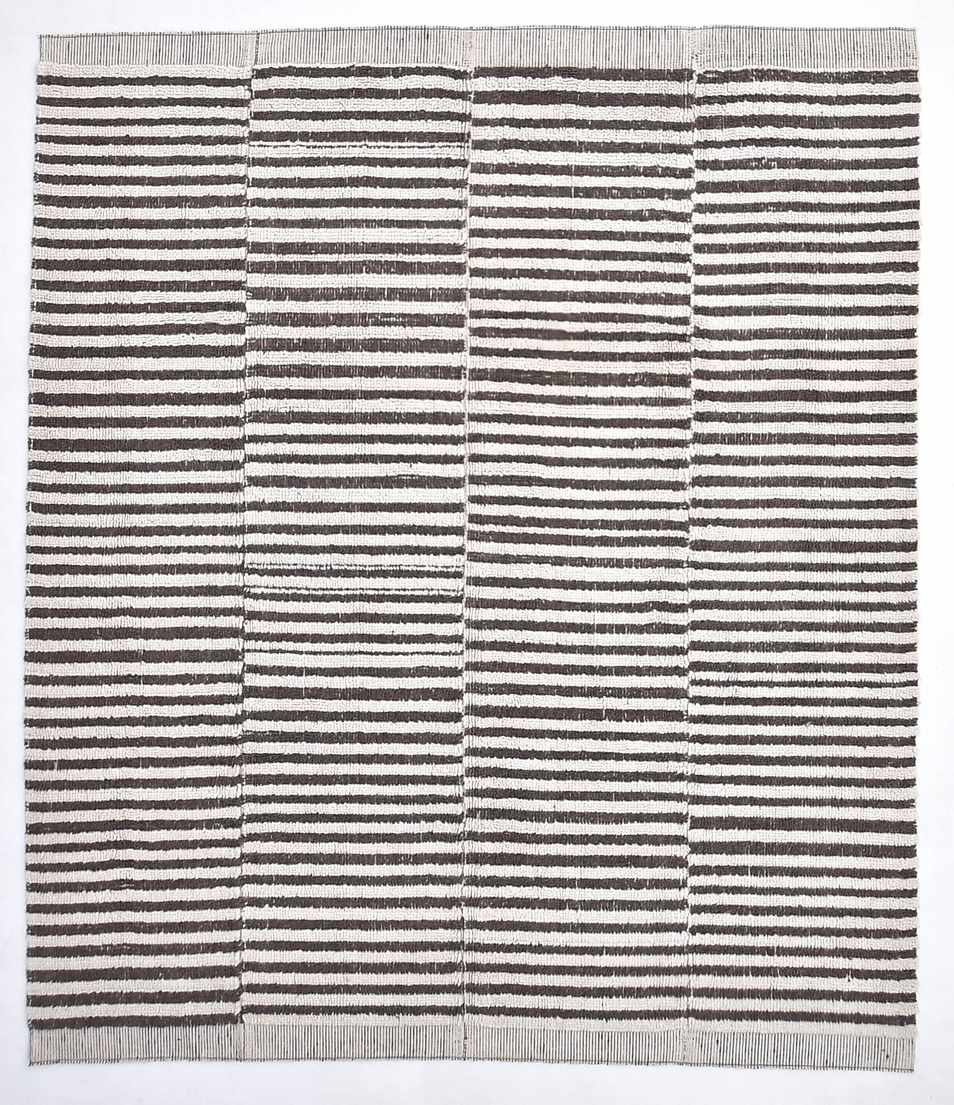 8x10 Pinstriped Brown & White Vintage Rug, 265x300Cm SK 240422