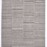 Tapis vintage à rayures marron et blanc 8x10, 265x300 cm SK 240422