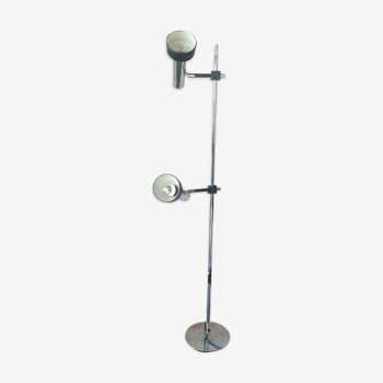 Vintage floor lamp silver-black, 1970