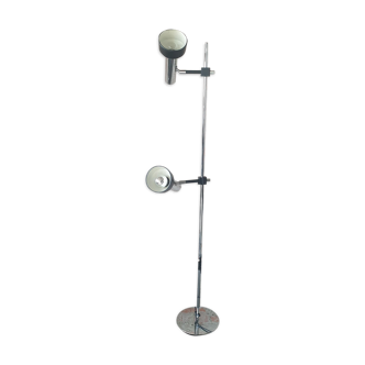 Vintage floor lamp silver-black, 1970