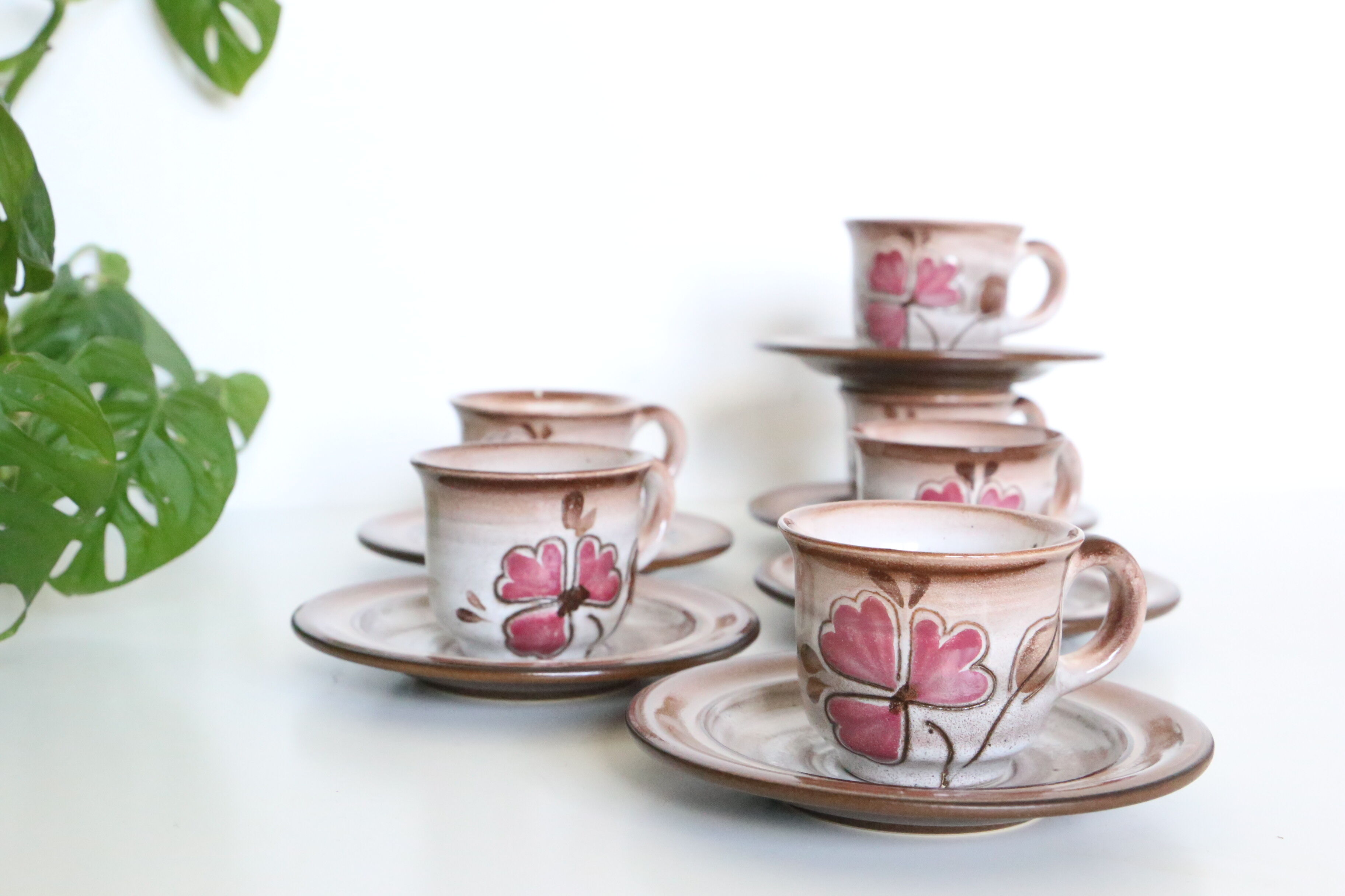 Set de 6 tasses et sous tasses Niderviller, vintage