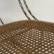 Vintage brass curved wooden rocking chair