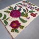 Vintage rose kilim rug 170x240cm shabby wool and silk, boho medium 2544