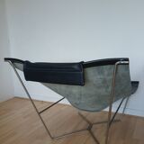 Fauteuils lounges semana en cuir noir en acier par David weeks.