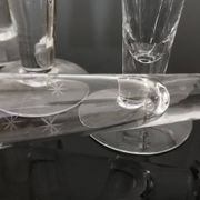 6 petites flutes anciennes en cristal soufflés à la main