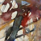 Abstract painting Rulo 1967 paper frame