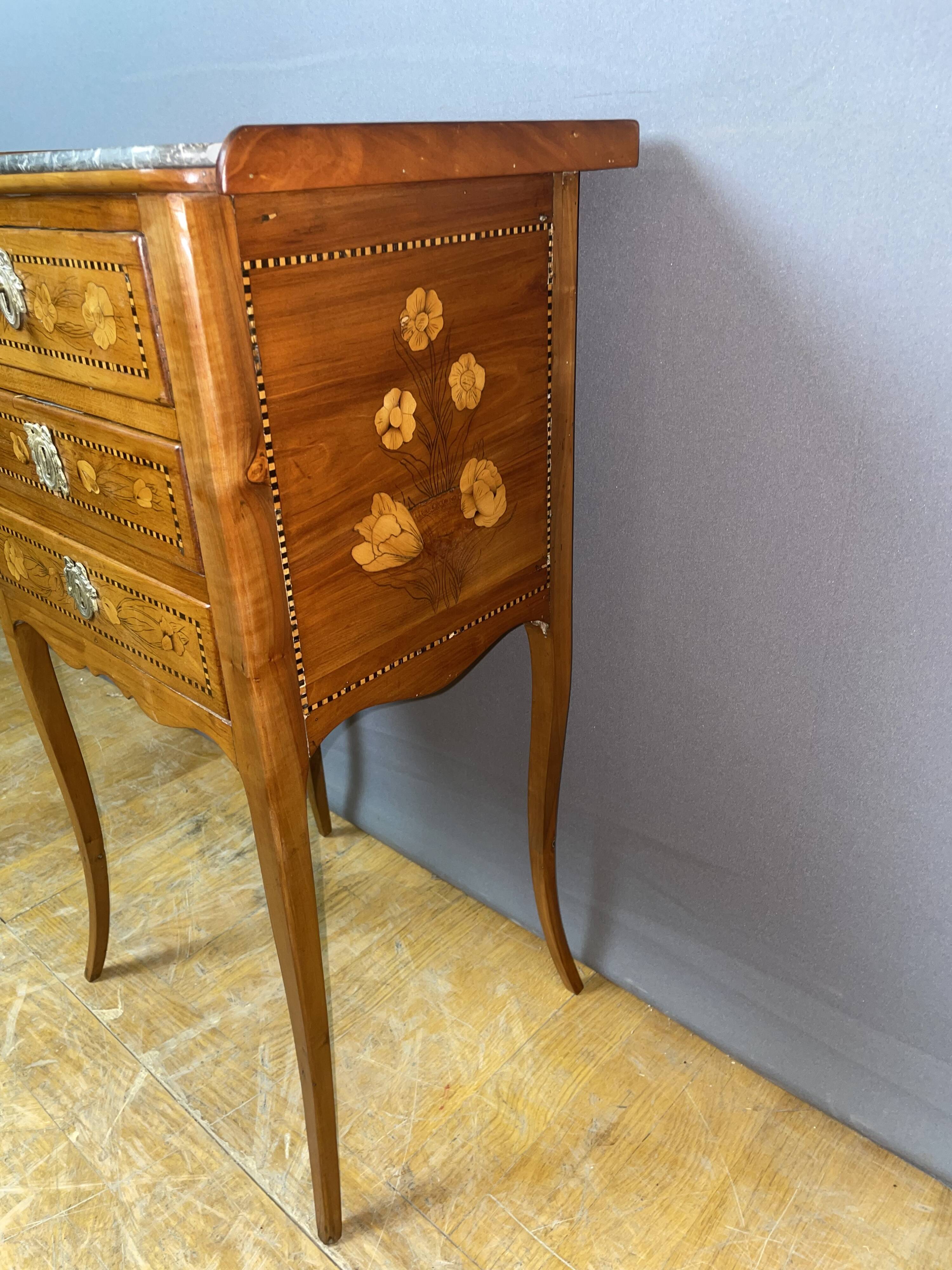 Louis XV period bedside table in cherry wood