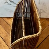 Vintage rattan magazine rack