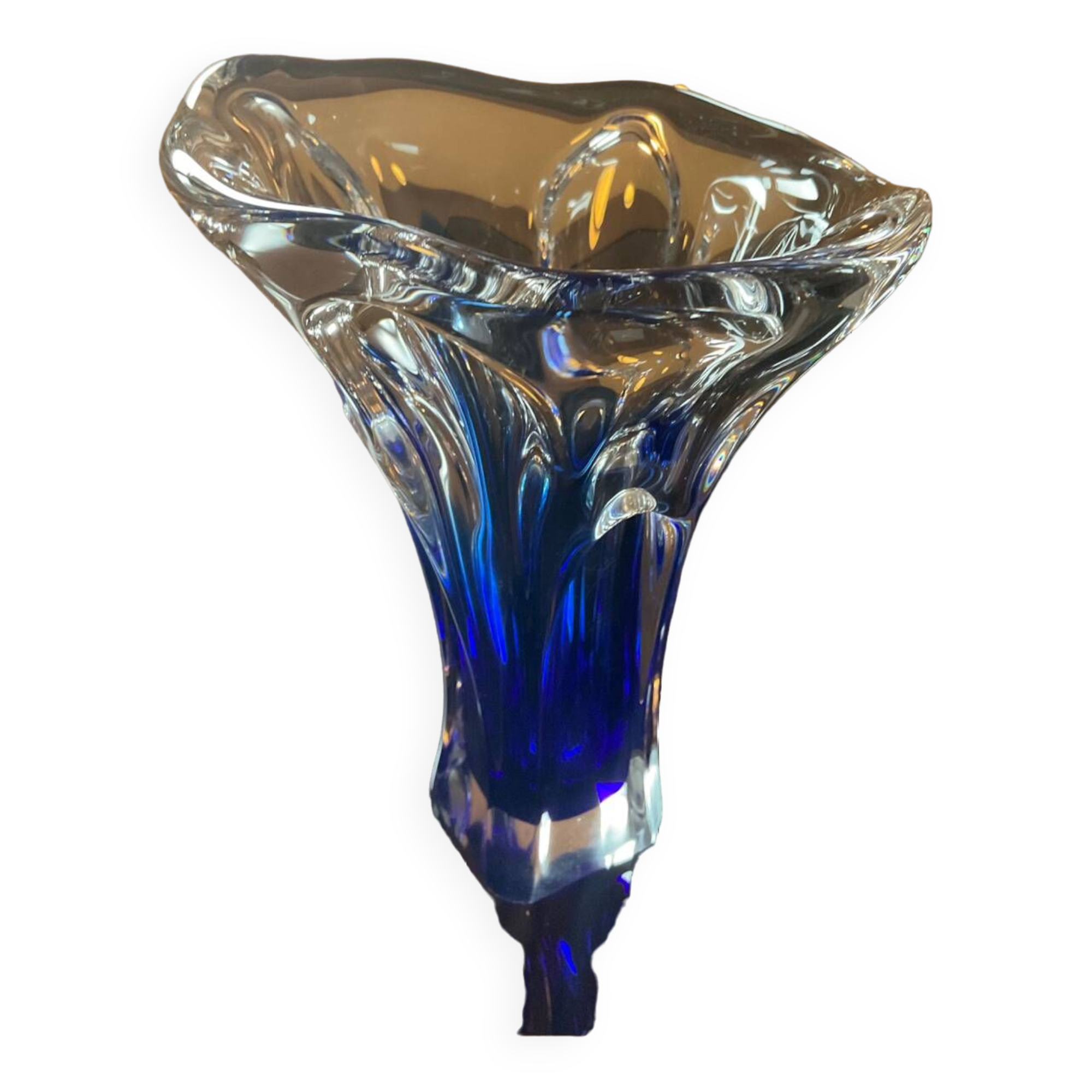 Two-tone glass paste vase from the 70s