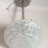 Art Deco Suspension Clichy Glass White Height 52 cm