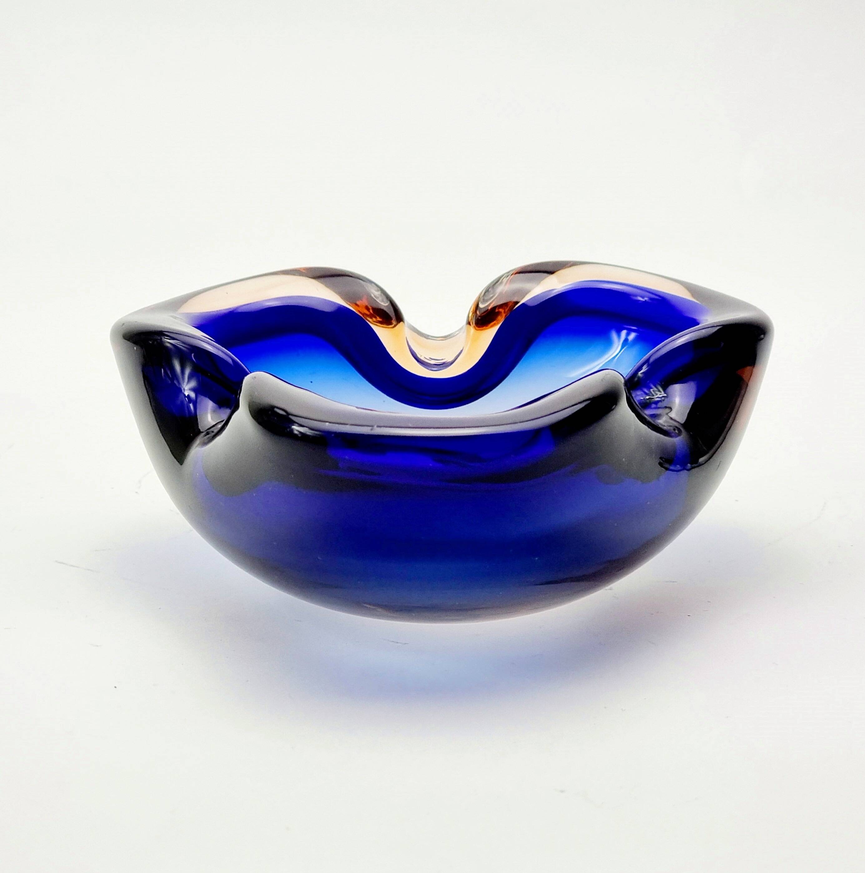 Mid Century Sommerso Murano Glass Bowl by Flavio Poli for Seguso, Italy, 1960s