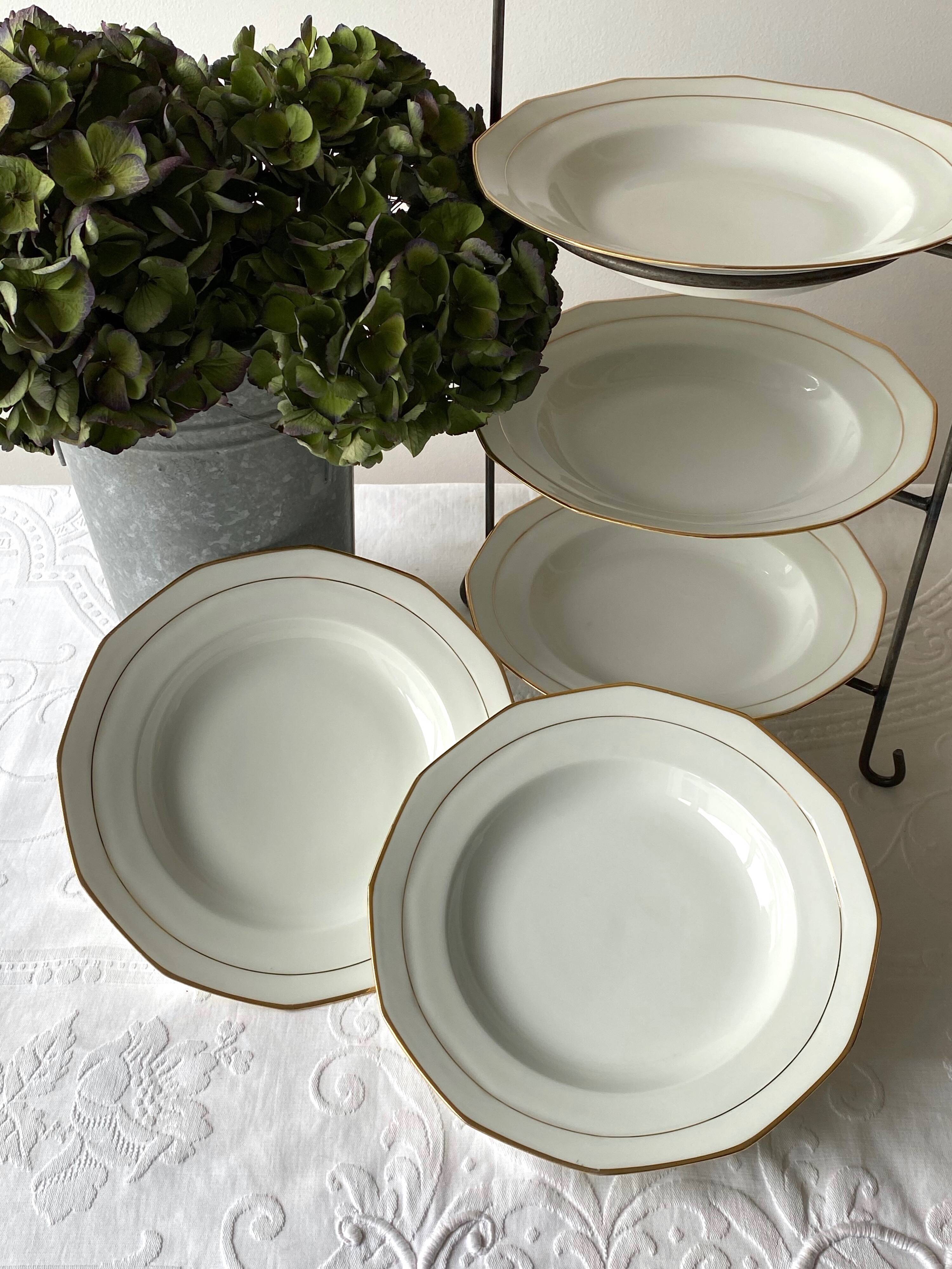 Limoges porcelain soup plates