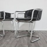 Steel Armchairs attributed to Gastone Rinaldi, 1970s, Set of 4