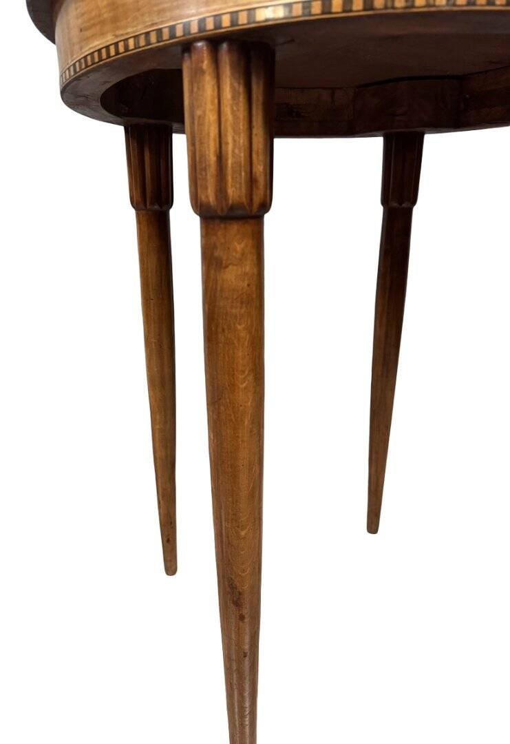 art deco display table with marquetry