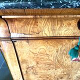 Importante enfilade en loupe de thuya XIX eme.plateau de marbre