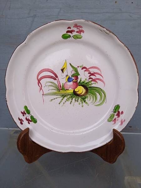 Assiette faience au chinois Les Islettes XVIIIem