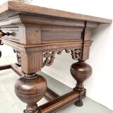 Neo-Renaissance desk in solid oak, circa 1900
