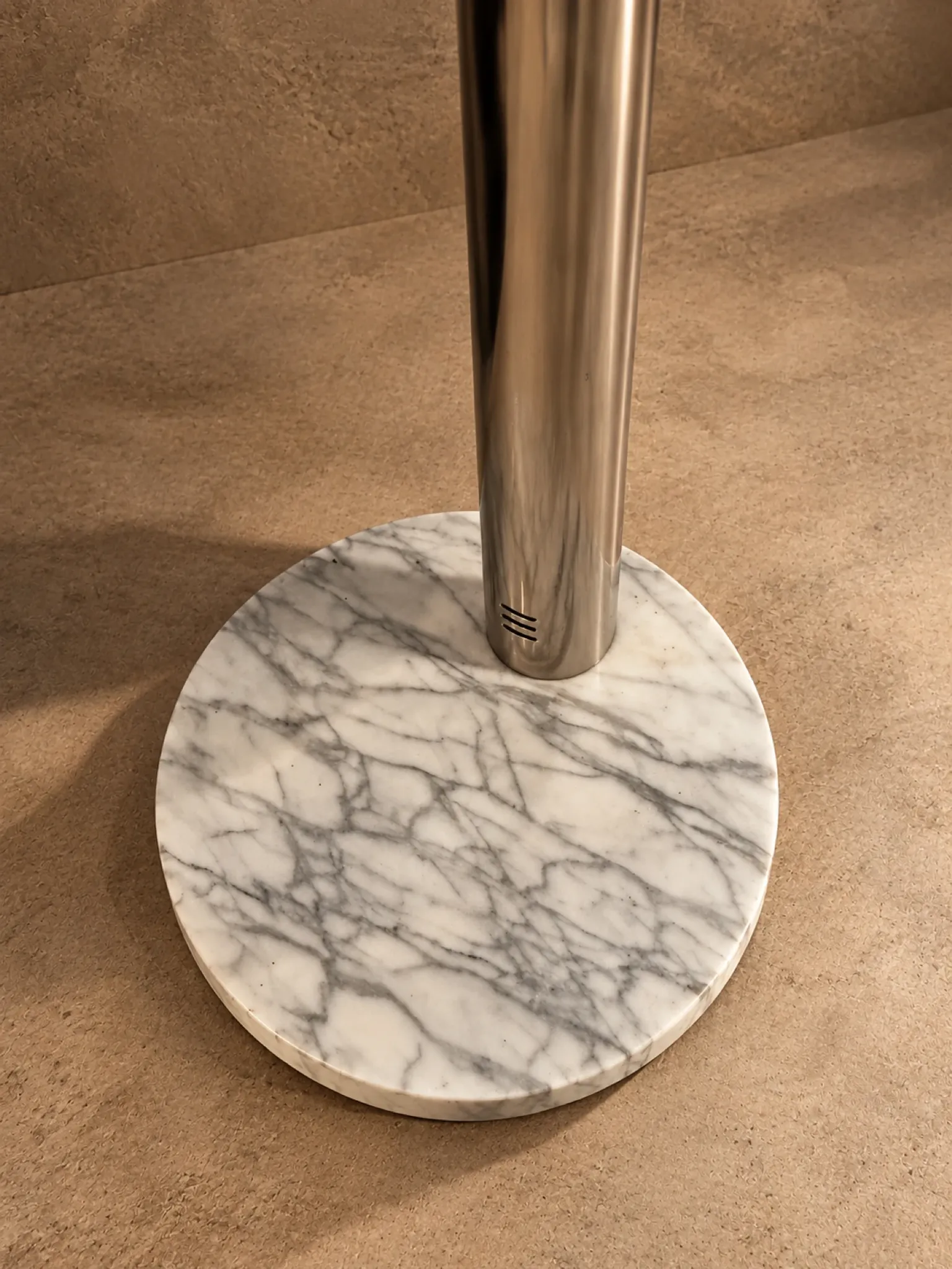 Three-arc floor lamp brass marble Italy circa 1980