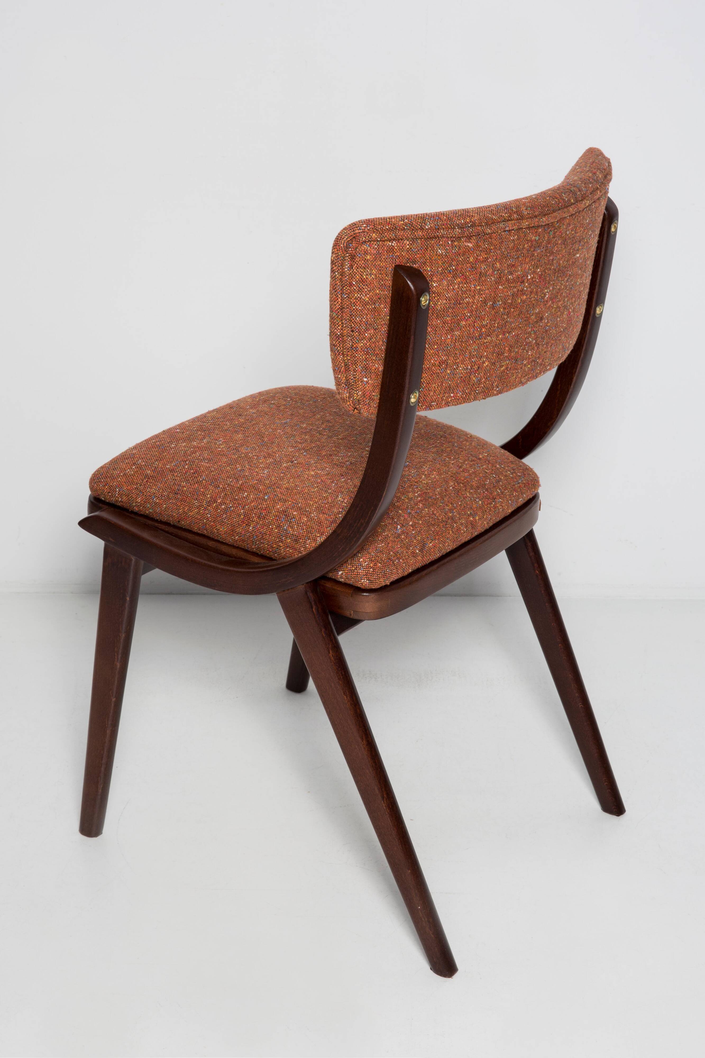 Mid-Century Modern Bumerang Chair, Orange Mix, Poland, 1960s